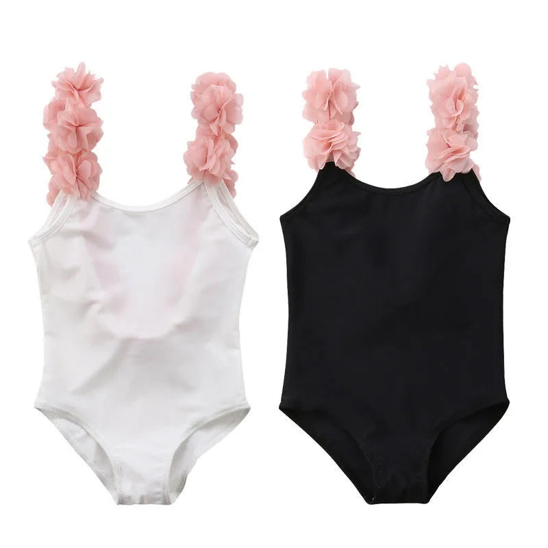 Black 2-7 Years Girls Flower Swimmers