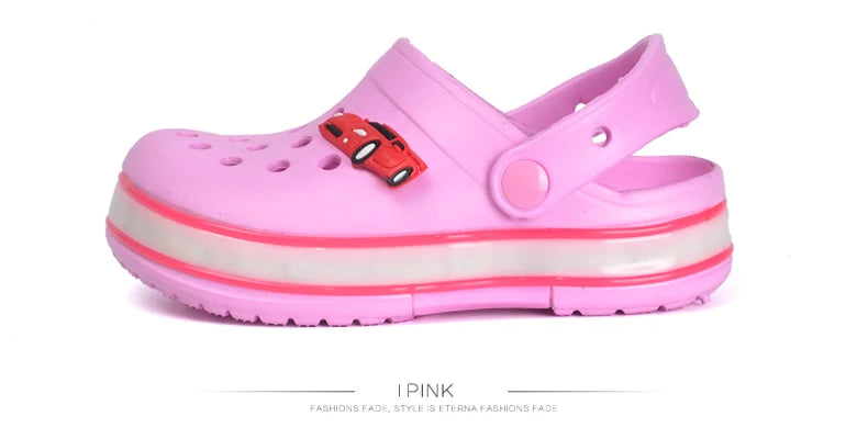 Kids Pink LED Crocs