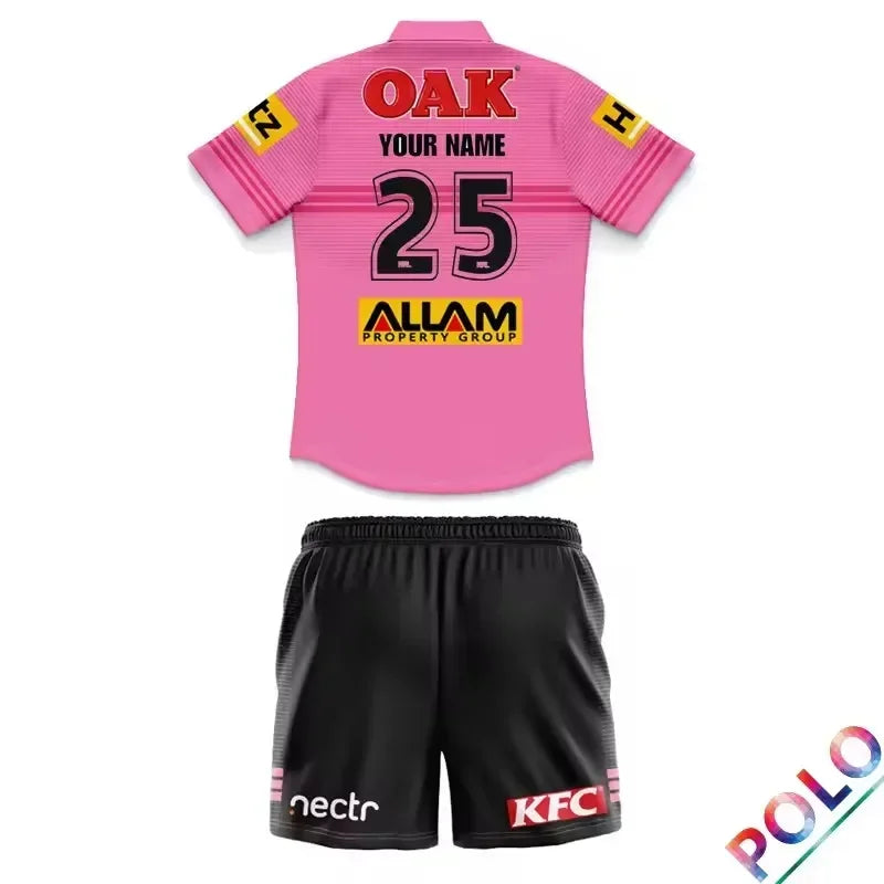 2025 Penrith Panthers Kids Customizable Home/Away Rugby Jersey