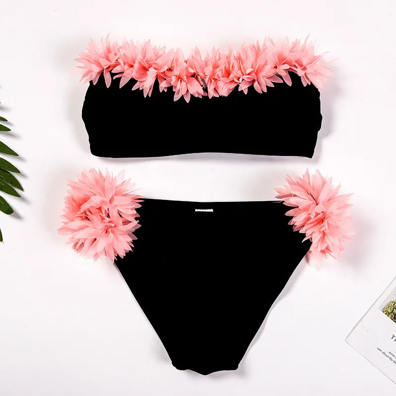 Cute Flowers Two Piece Bikini 6-12