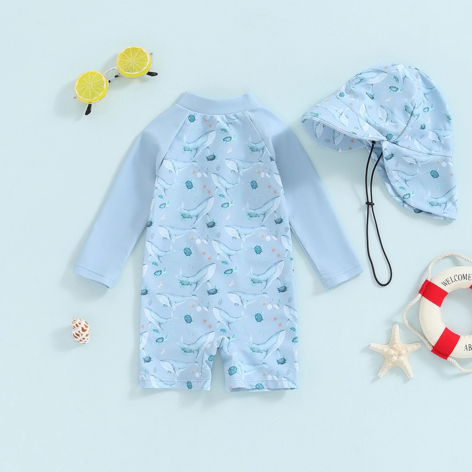 Baby Boy Whale Print Swimwear