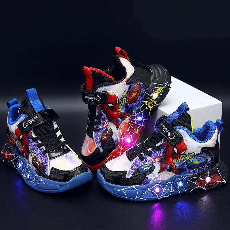 Blue LED Spiderman Boys Sneakers