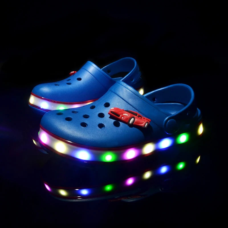 Kids BLUE LED Crocs
