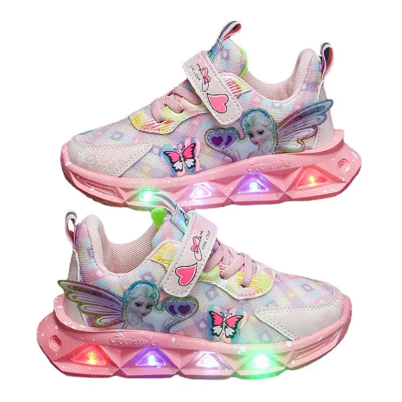 Frozen Princess Elsa LED Sneaker Pink Purple
