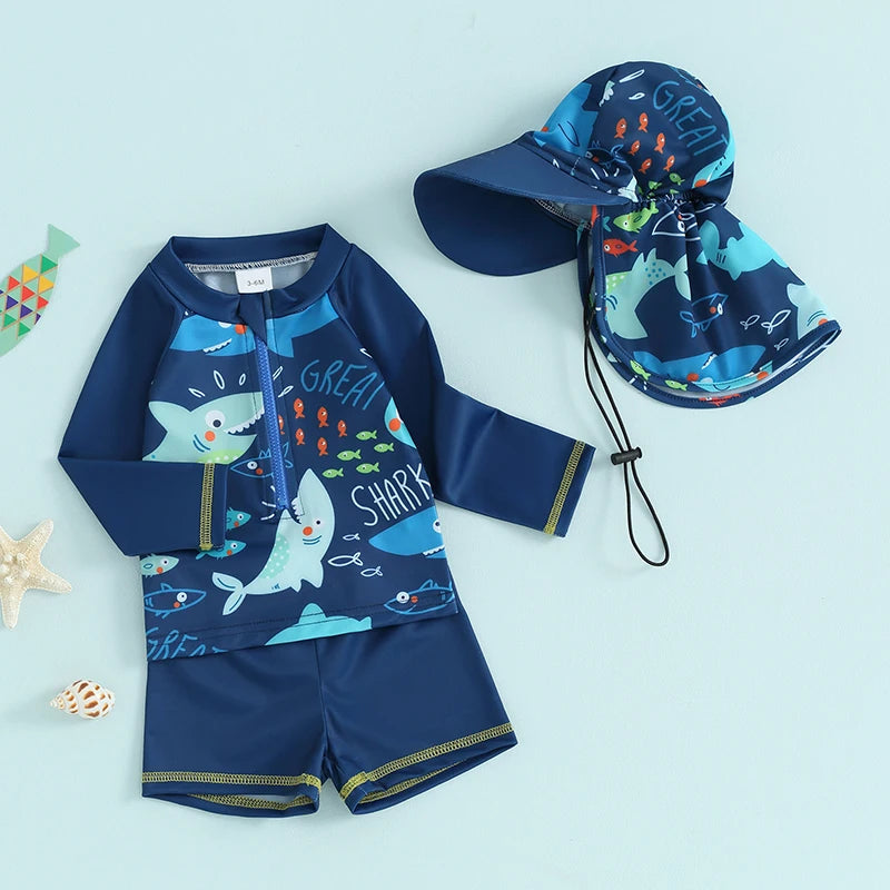 Boys Rash Guard 3Pcs Swimsuits