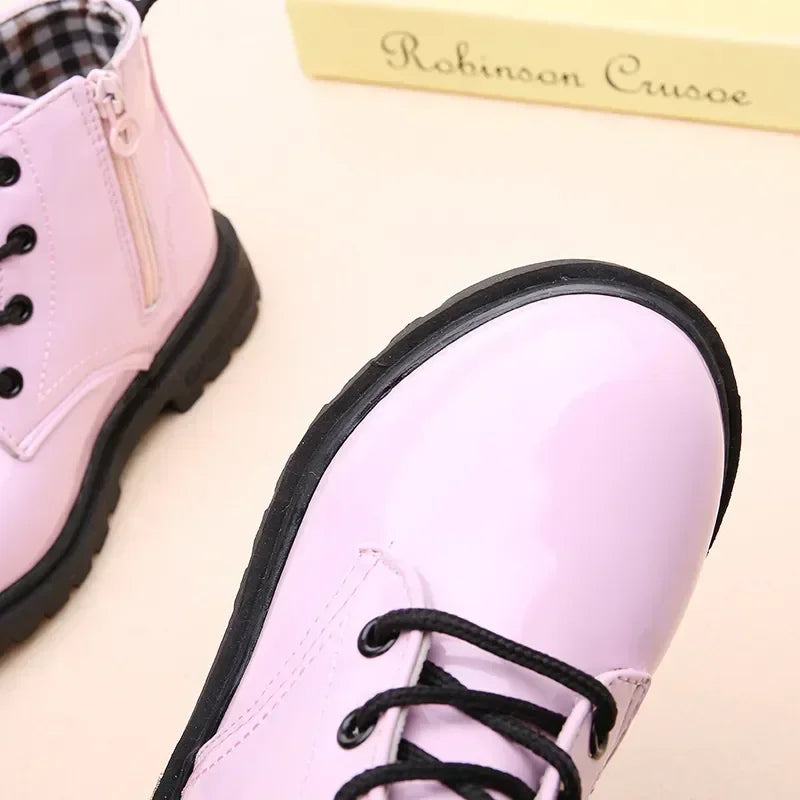 Girls Pink Mid Raise Boots