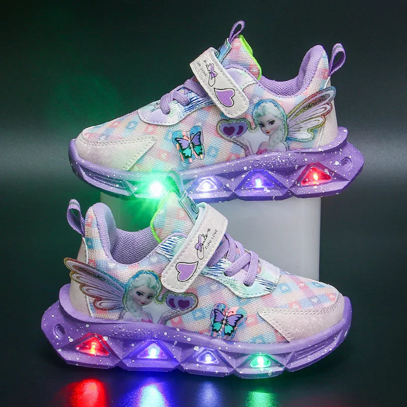 Frozen Princess Elsa LED Sneaker Pink Purple