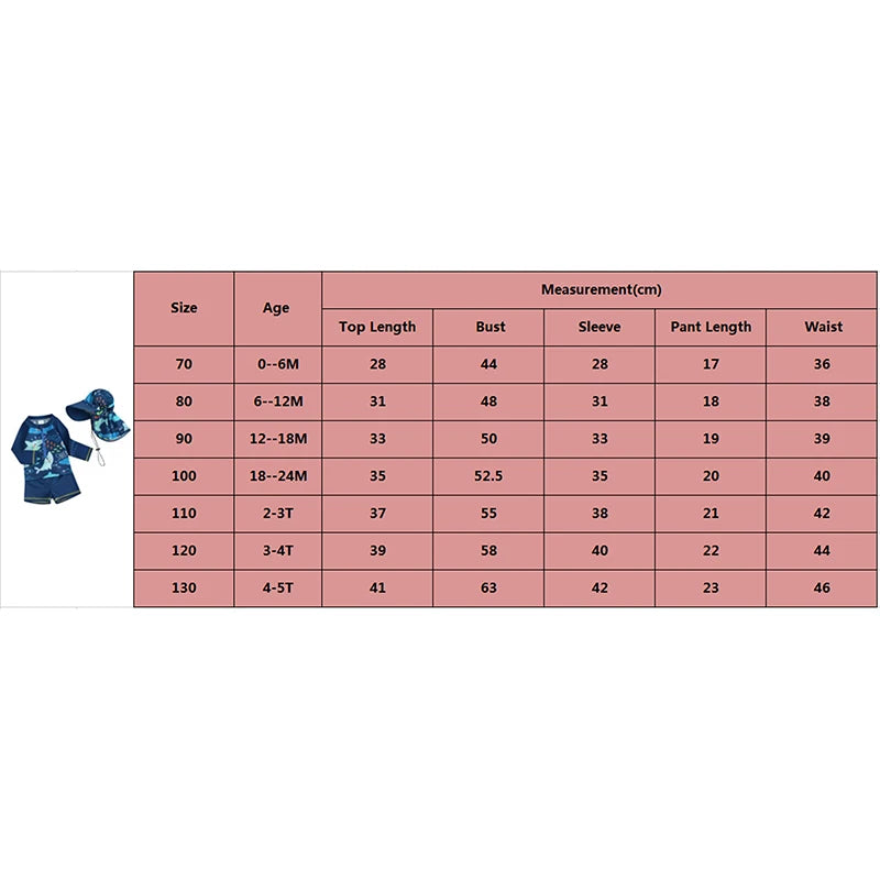 Boys Rash Guard 3Pcs Swimsuits