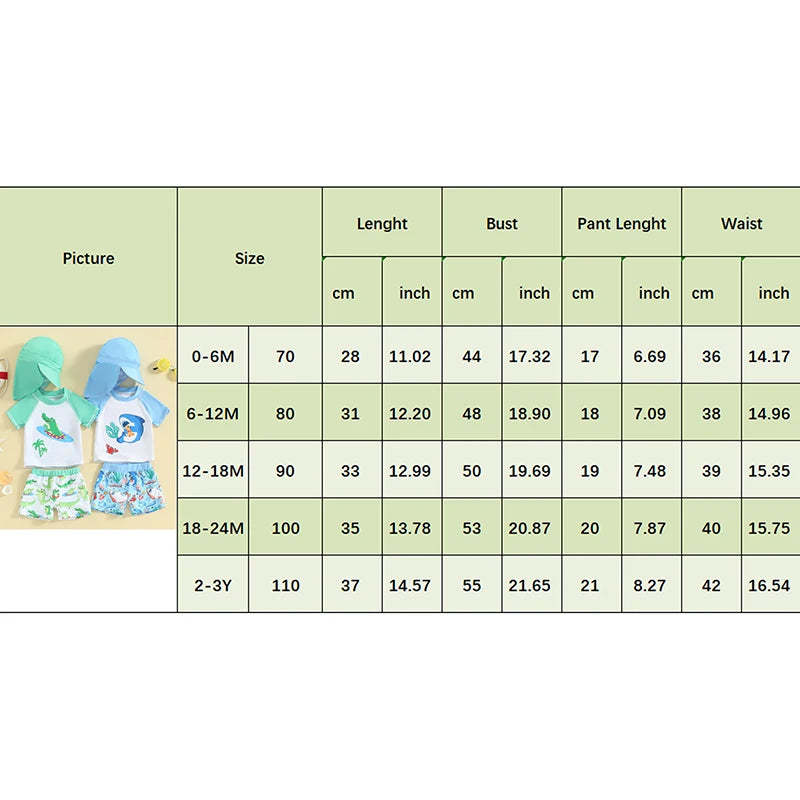 Baby Boys Shark Print Swimwear