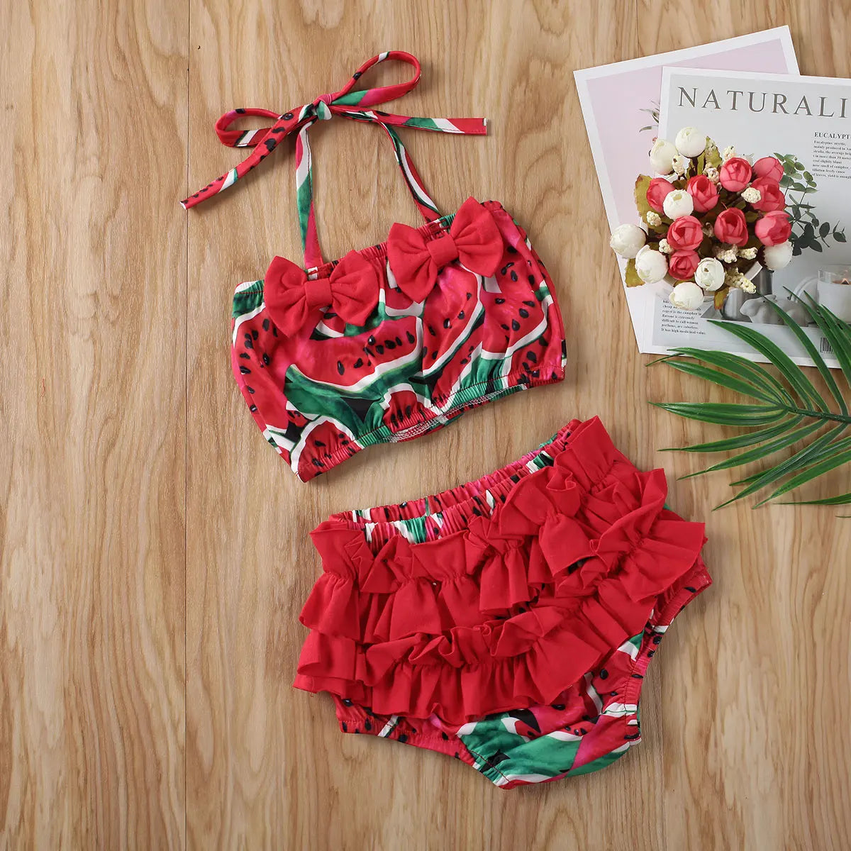 Girls Ruffle Watermelon Set