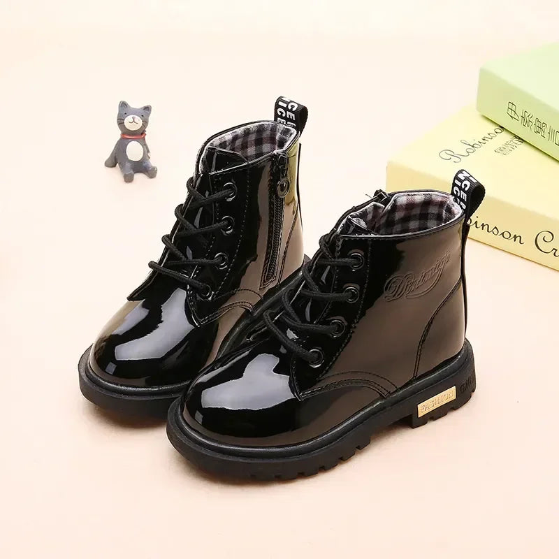 Kids Mid Raise Boots Black