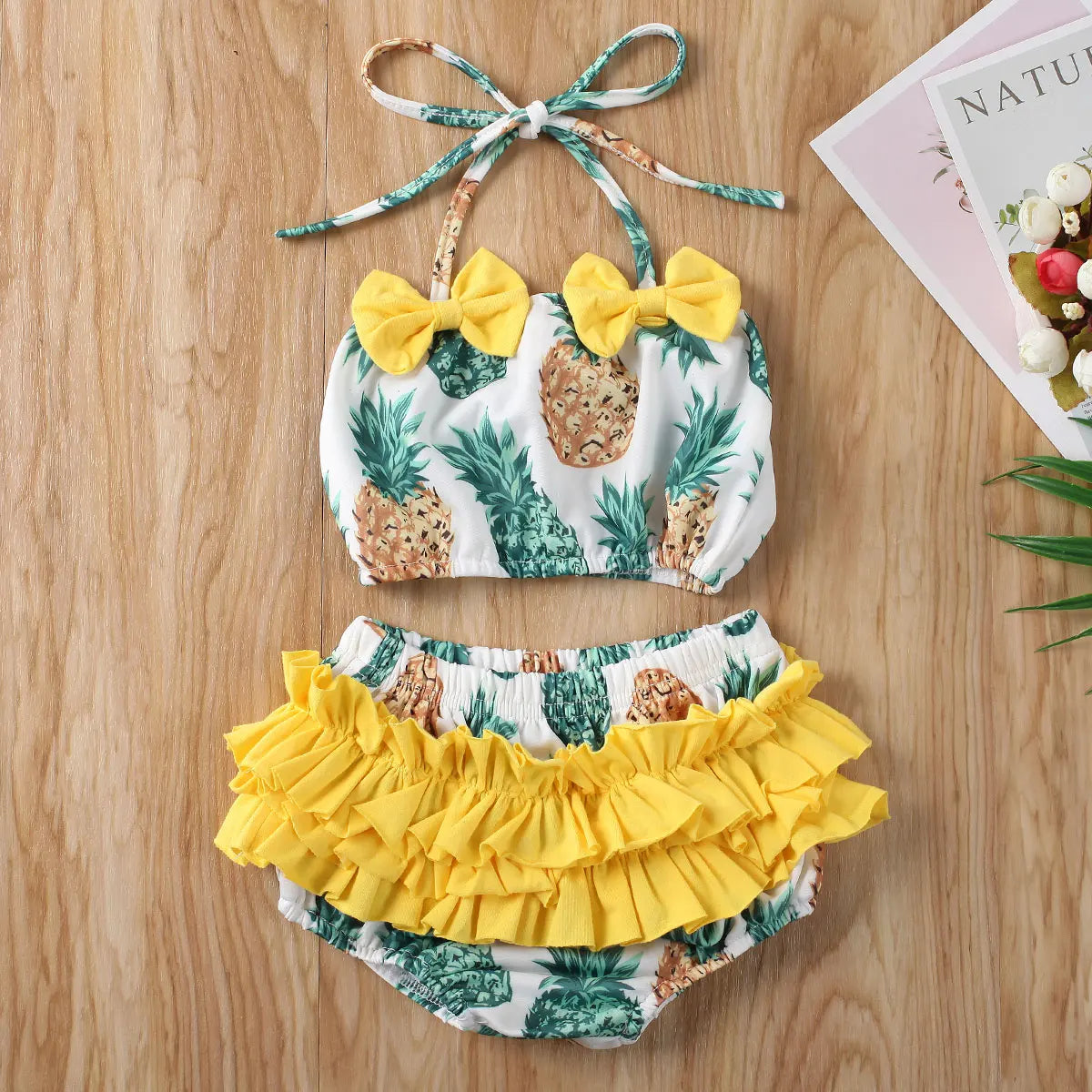 Girls Ruffle Pineapple Set