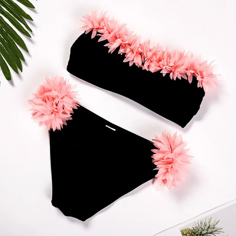 Cute Flowers Two Piece Bikini 6-12