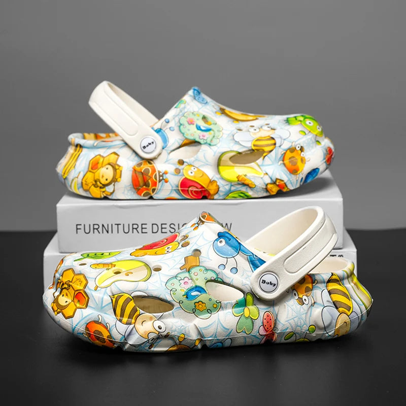Whimsical Garden Critters Crocs – Snail, Bee, Ladybug Print