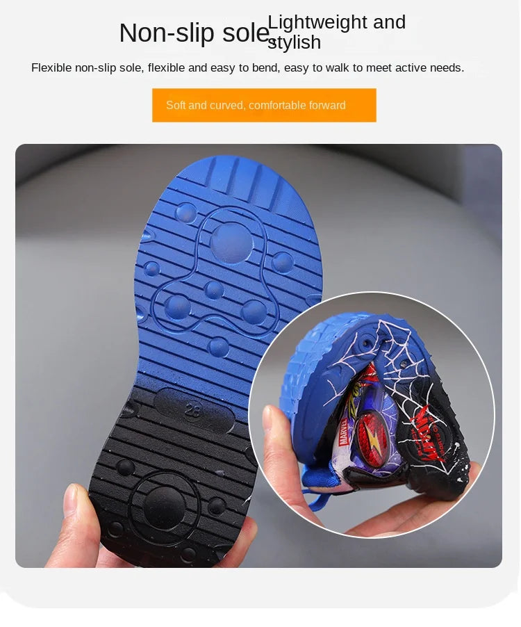 Blue LED Spiderman Boys Sneakers