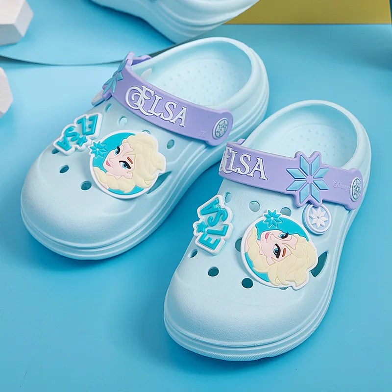 Girls Blue Anti slip Princess Elsa Crocs