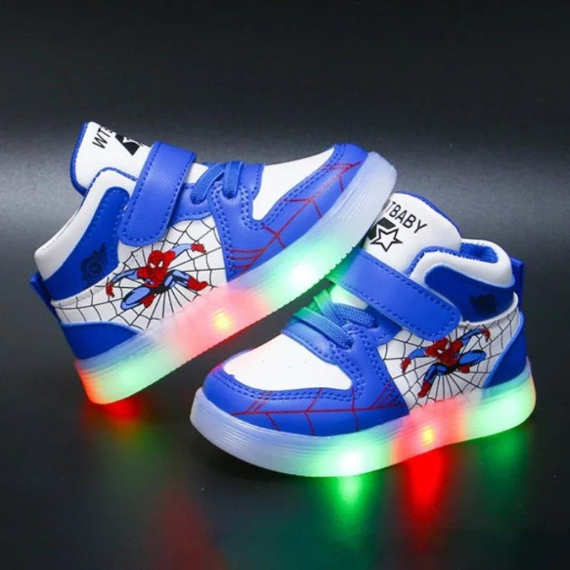 Kids Led Light Spiderman Shoes