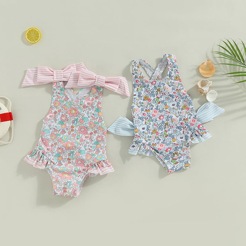 Pink Sleeveless Ruffled Swimmers
