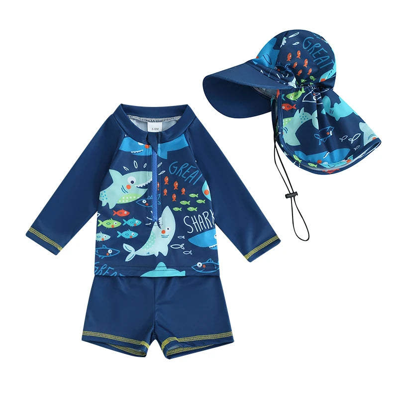 Boys Rash Guard 3Pcs Swimsuits