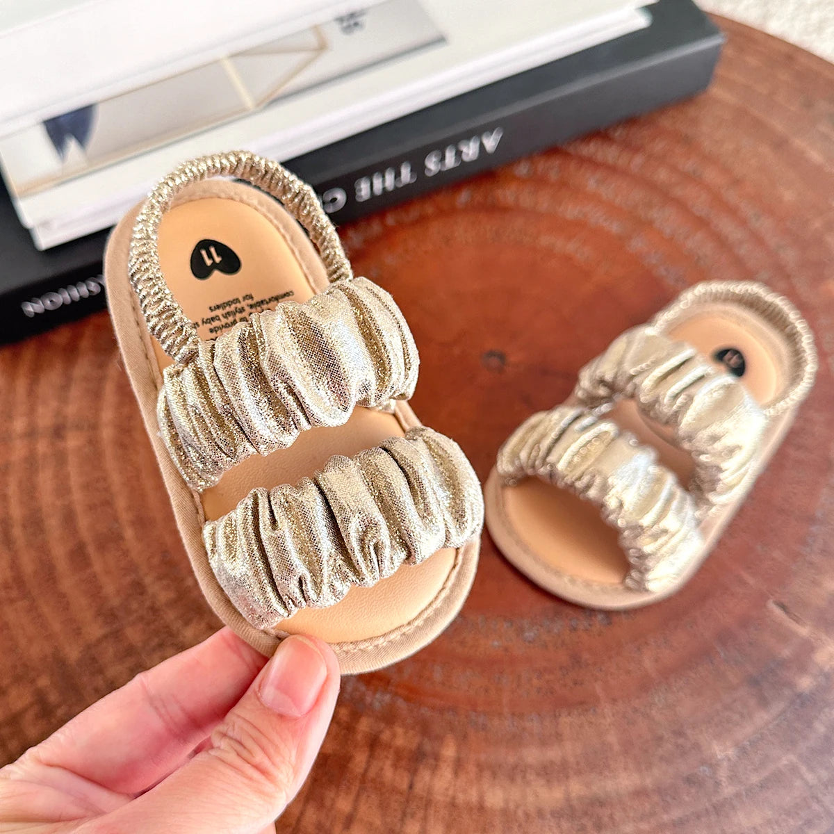 Girls Golden Sandals For Summer