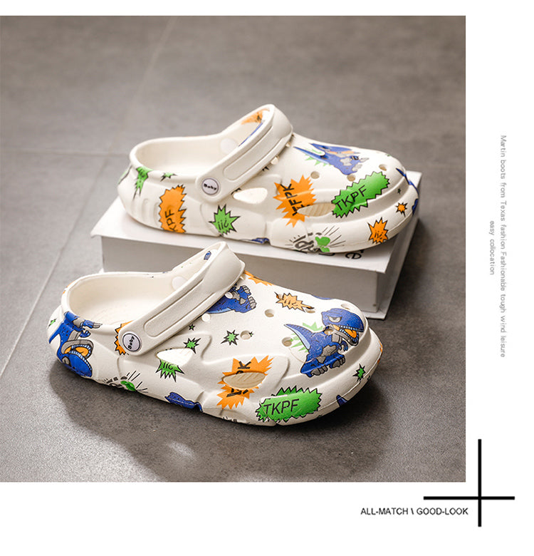 Kids Blue Dinosaur Print Crocs