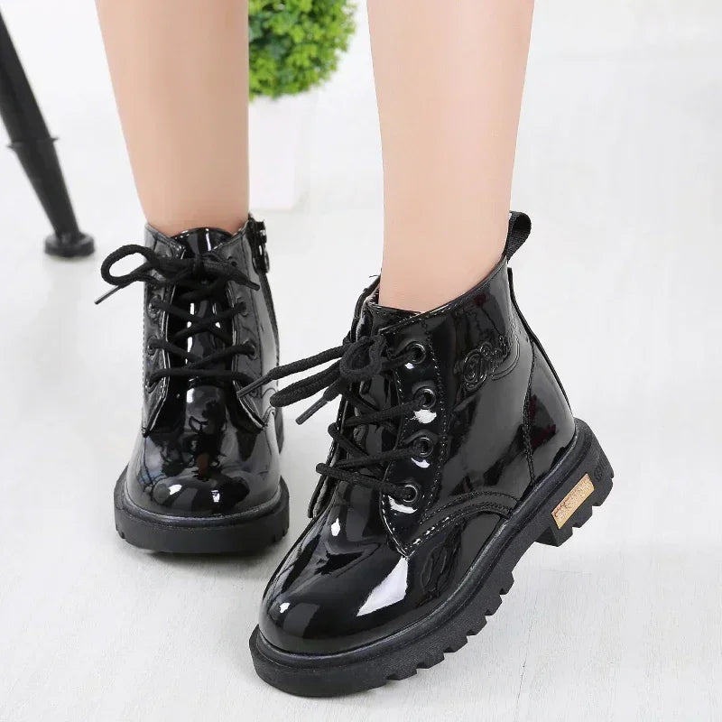 Kids Mid Raise Boots Black
