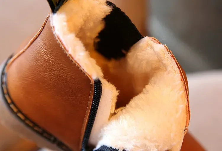 Boys Classic Fur Brown Chelsea Boots