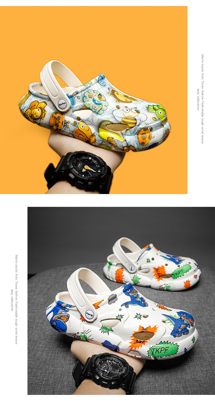 Kids Blue Dinosaur Print Crocs