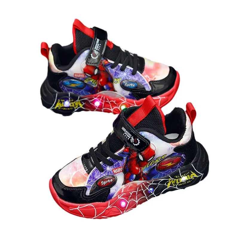 Red LED Spiderman Boys Sneakers