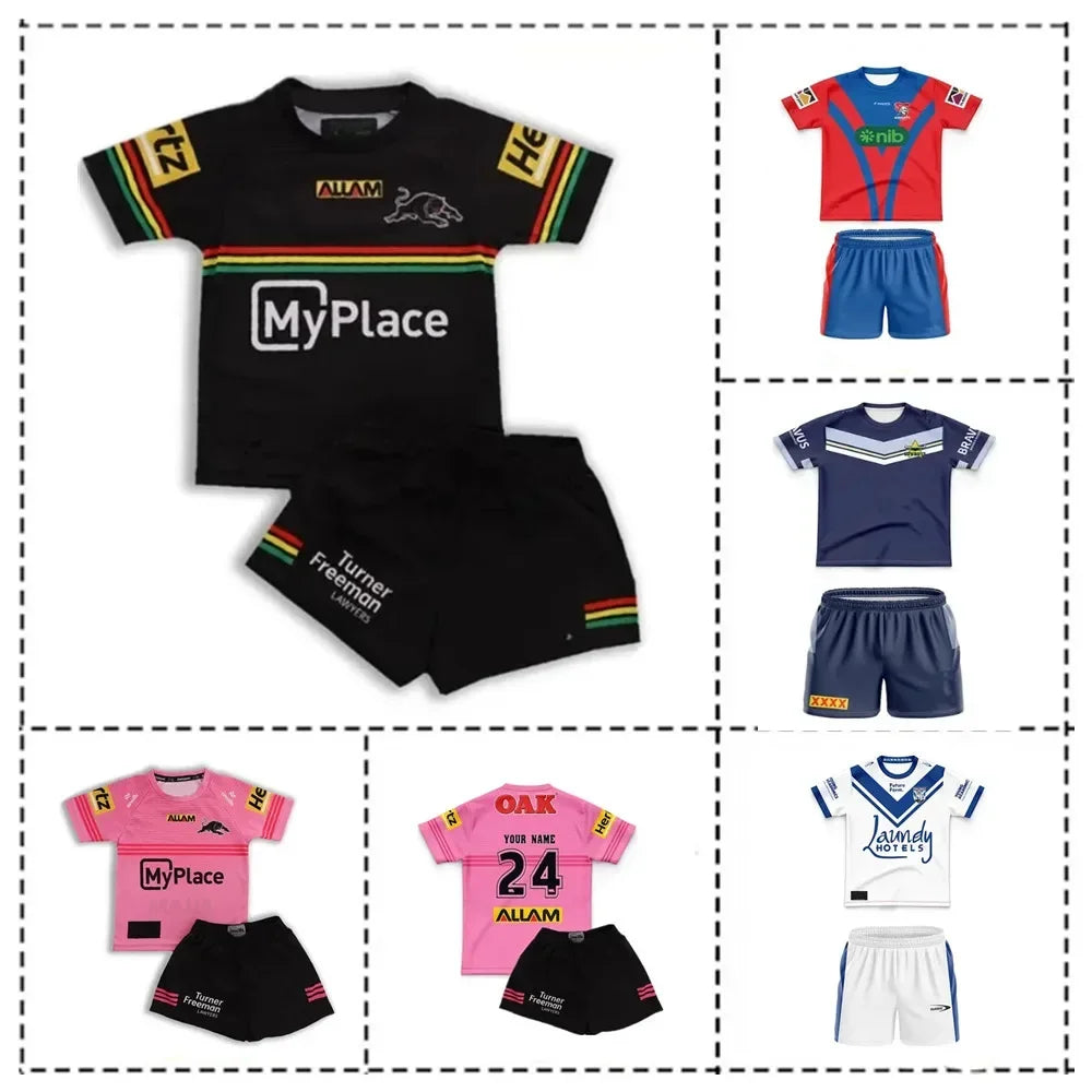 Panthers/Bulldogs Kids Home Training Rugby Jersey Size 16-26