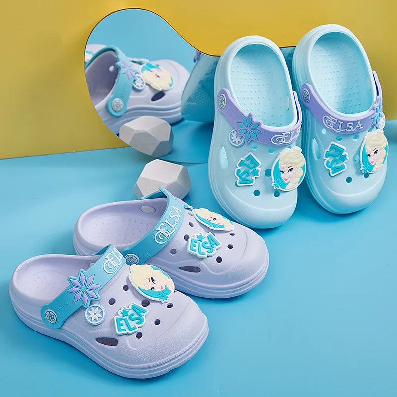 Girls Blue Anti slip Princess Elsa Crocs