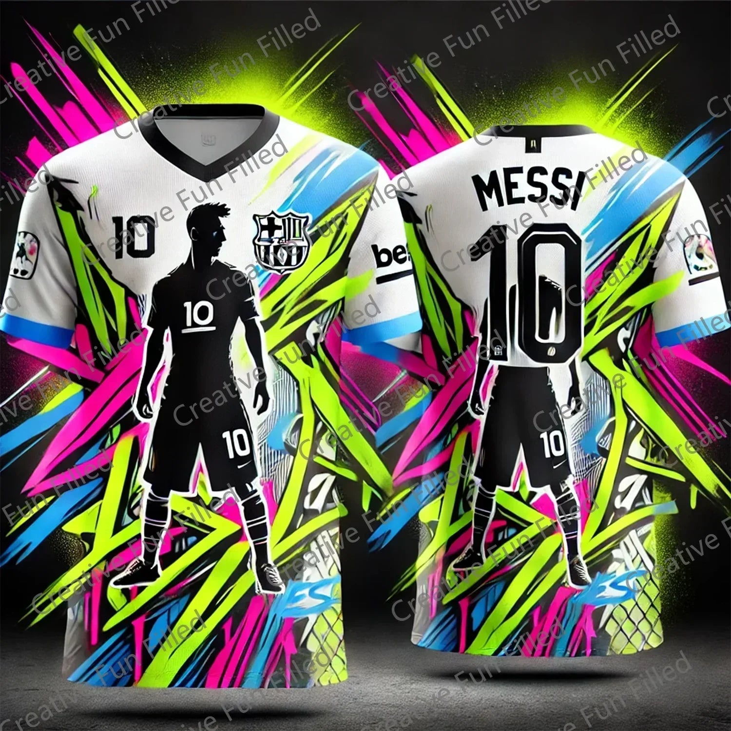 Street Graffiti MESSI 10 Soccer Jersey for All Ages