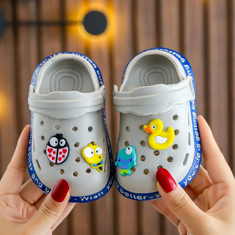 Grey Anti-Slippery Kids Crocs