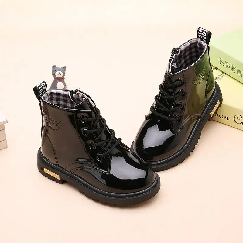 Kids Mid Raise Boots Black