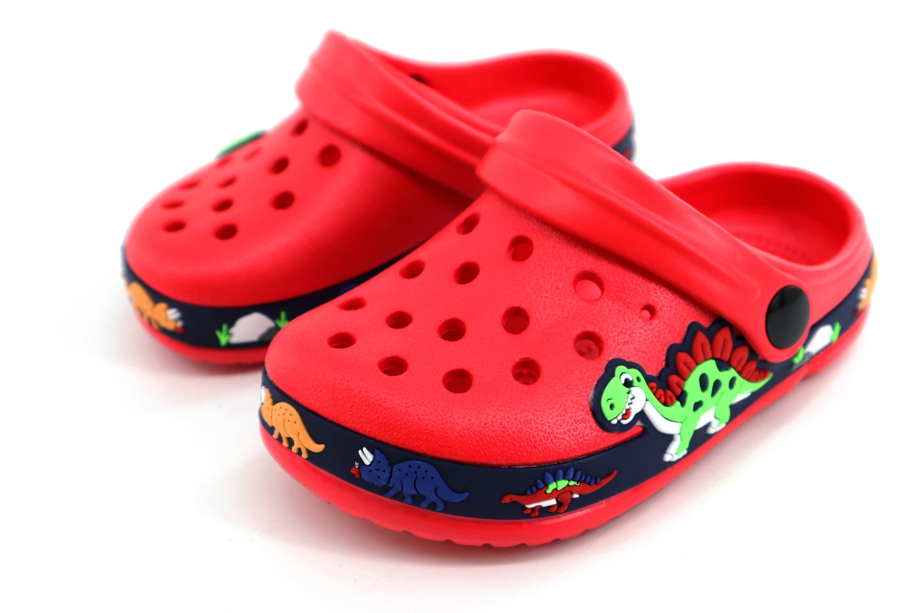 Dark Red Dinosaur Print Crocs