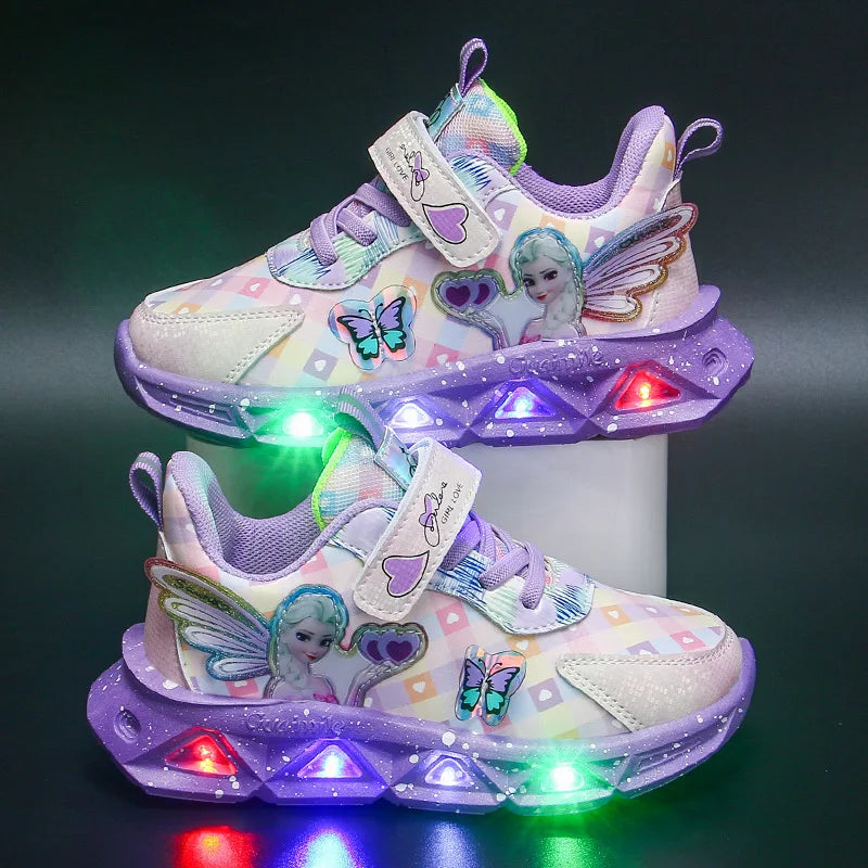 Frozen Princess Elsa LED Sneaker Pink Purple