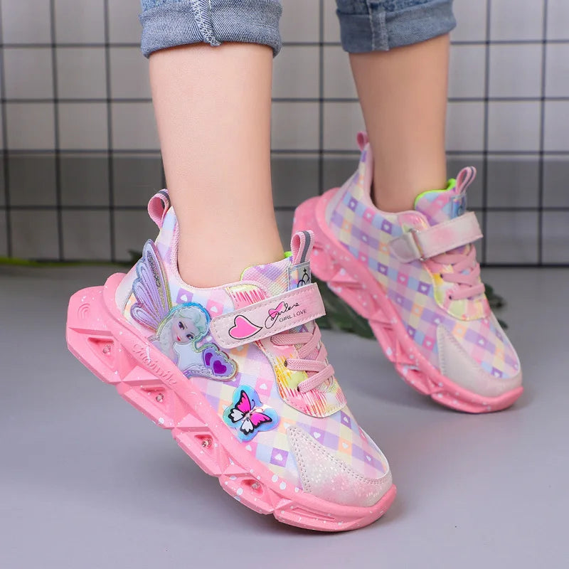Frozen Princess Elsa LED Sneaker Pink Purple