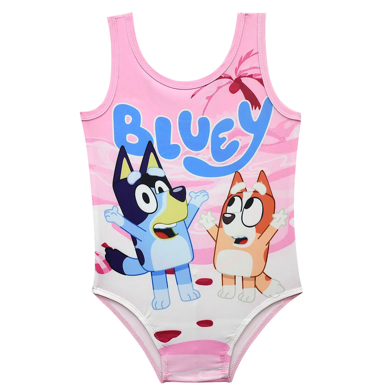 Pink Bluey Print One-Piece Swimsuit