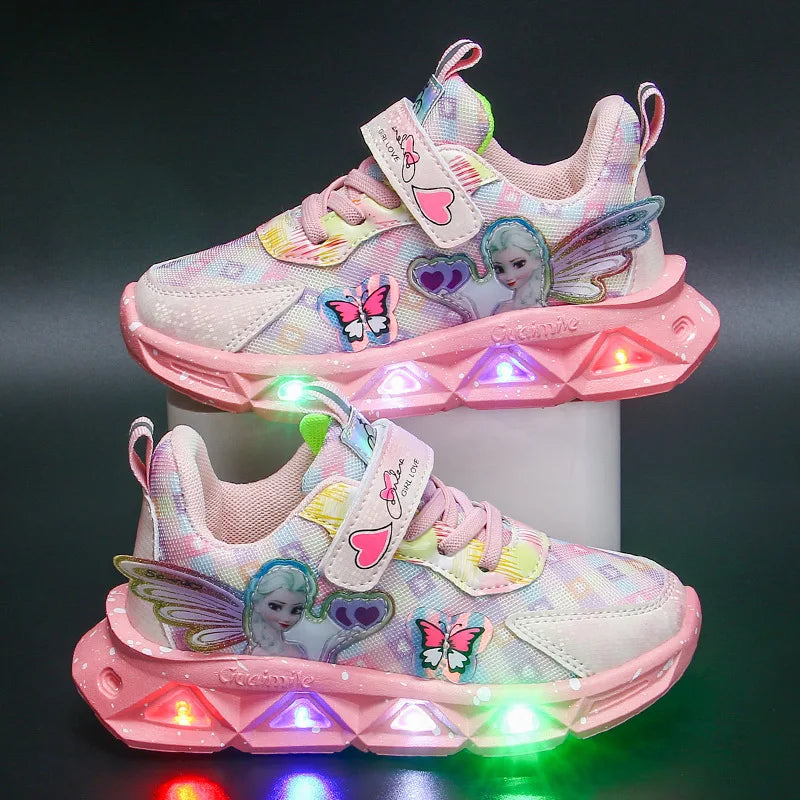 Frozen Princess Elsa LED Sneaker Pink Purple