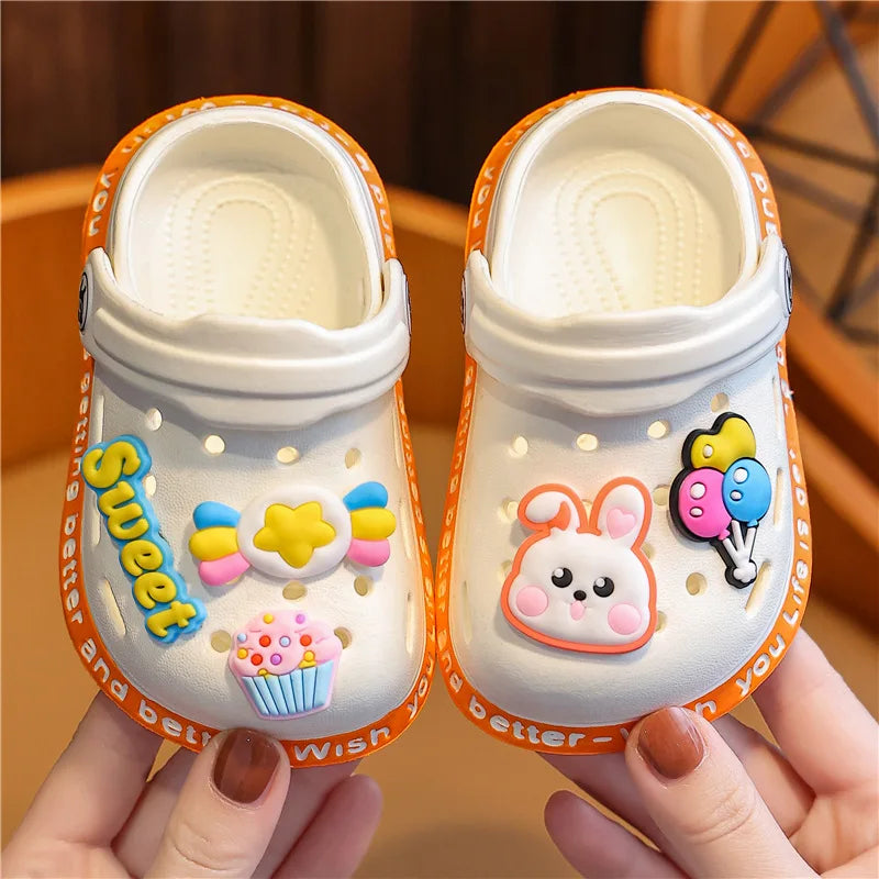 White Anti-Slippery Kids Crocs