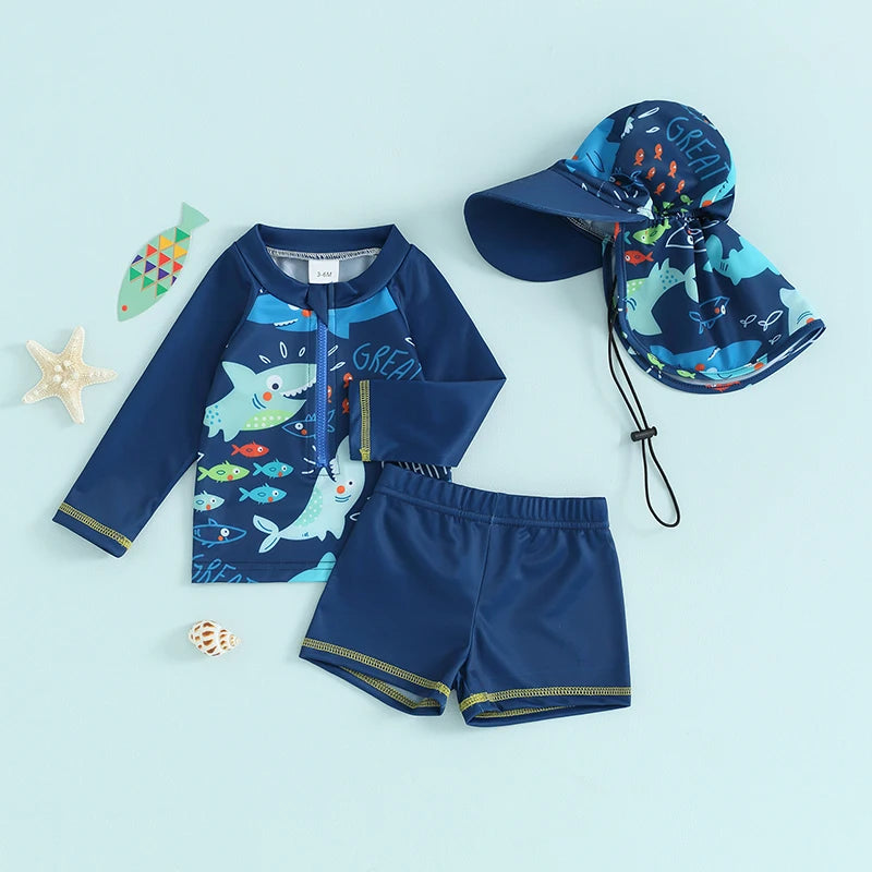 Boys Rash Guard 3Pcs Swimsuits