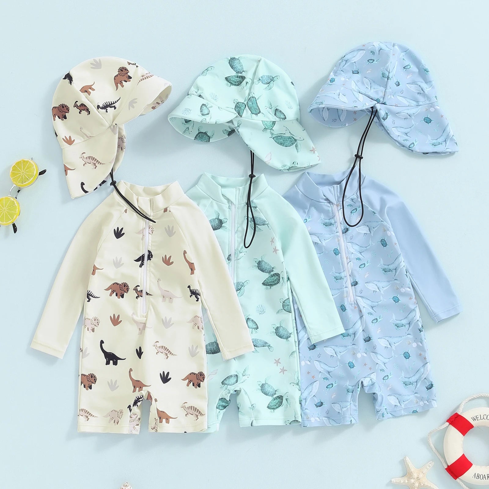Baby Boy Whale Print Swimwear