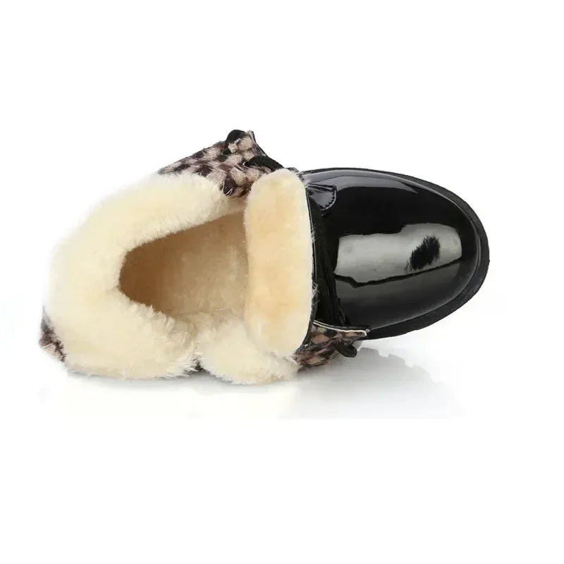 Kids Mid Raise Boots Fur Black