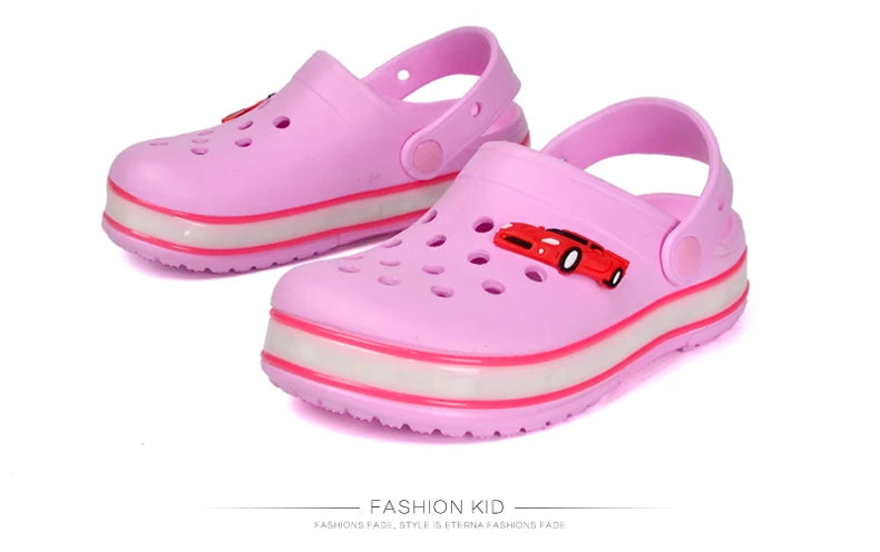 Kids Pink LED Crocs