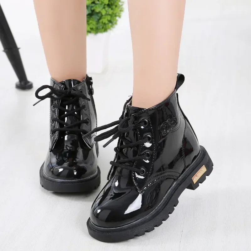Kids Mid Raise Boots Black