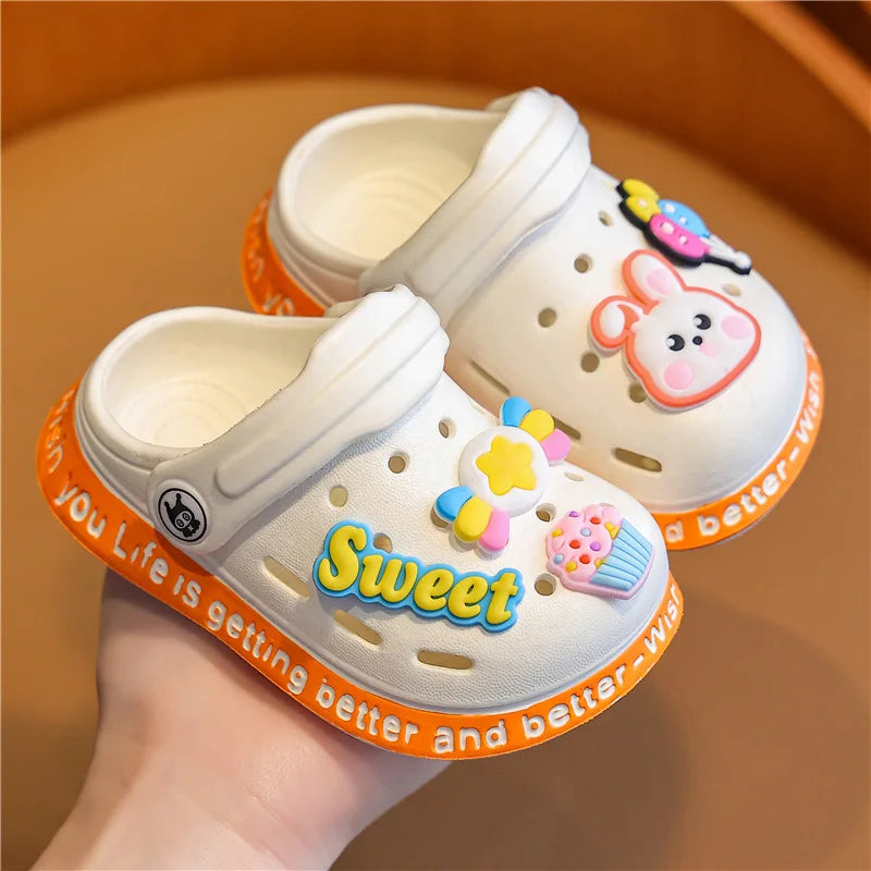 White Anti-Slippery Kids Crocs
